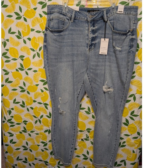 Judy Blue Denim - Judy Blue High Waist Skinny Jeans Womens 22W Light‎ Blue New Distressed JB82330